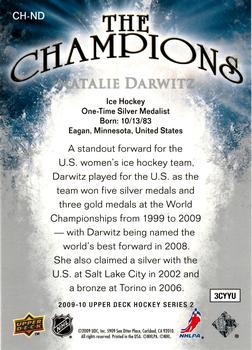 2009-10 Upper Deck - The Champions #CH-ND Natalie Darwitz Back