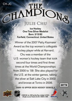 2009-10 Upper Deck - The Champions #CH-JC Julie Chu Back