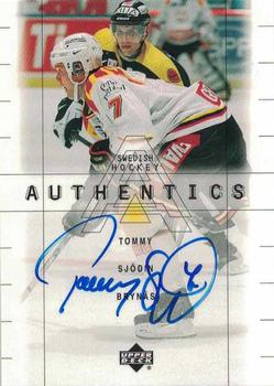 1999-00 Upper Deck Swedish Hockey League - SHL Signatures #TS Tommy Sjodin Front