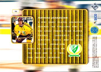 1999-00 Upper Deck Swedish Hockey League - Hands of Gold #H6 Mathias Johansson Back