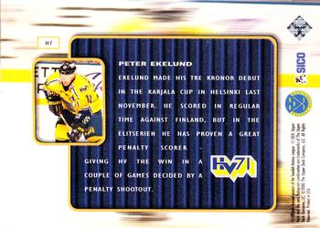 1999-00 Upper Deck Swedish Hockey League - Hands of Gold #H7 Peter Ekelund Back