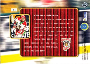 1999-00 Upper Deck Swedish Hockey League - Hands of Gold #H15 Kristian Huselius Back