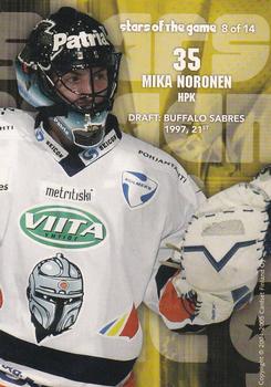 2004-05 Cardset Finland - Stars of the Game #8 Mika Noronen Back
