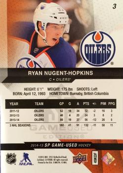 2014-15 SP Game Used #3 Ryan Nugent-Hopkins Back