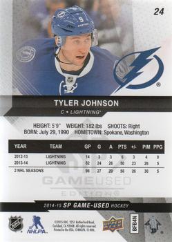 2014-15 SP Game Used #24 Tyler Johnson Back
