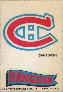 1974-75 Topps Cloth Stickers #NNO Montreal Canadiens Front