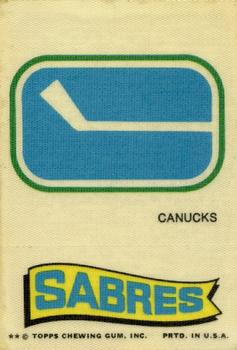 1974-75 Topps Cloth Stickers #NNO Vancouver Canucks Front
