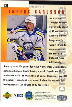 1997-98 Collector's Choice Swedish - You Crash the Game Exchange #C9 Anders Carlsson Back