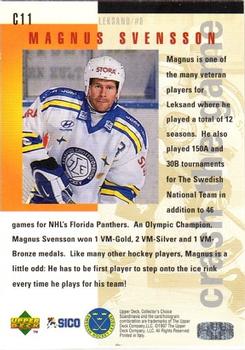 1997-98 Collector's Choice Swedish - You Crash the Game Exchange #C11 Magnus Svensson Back