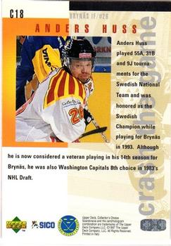 1997-98 Collector's Choice Swedish - You Crash the Game Exchange #C18 Anders Huss Back