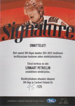 2011-12 Cardset Finland - Signature #NNO Lennart Petrell Back