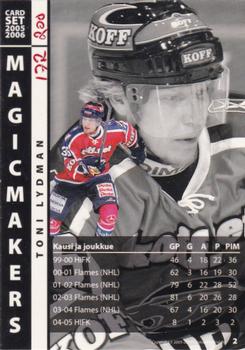 2005-06 Cardset Finland - Magicmakers Holo-Gold #2 Toni Lydman Back