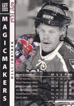 2005-06 Cardset Finland - Magicmakers Holo-Gold #3 Olli Jokinen Back