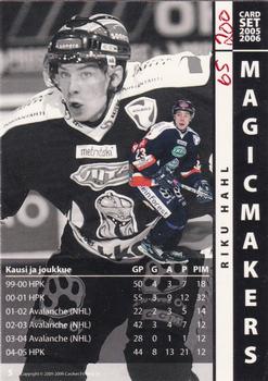 2005-06 Cardset Finland - Magicmakers Holo-Gold #5 Riku Hahl Back