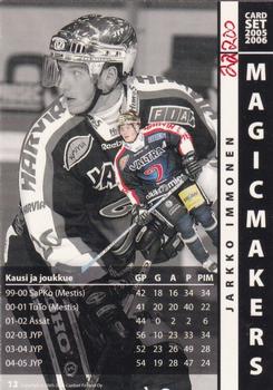 2005-06 Cardset Finland - Magicmakers Holo-Gold #12 Jarkko Immonen Back