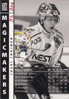 2005-06 Cardset Finland - Magicmakers Holo-Gold #13 Jussi Jokinen Back
