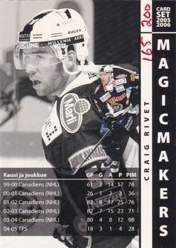 2005-06 Cardset Finland - Magicmakers Holo-Gold #17 Craig Rivet Back