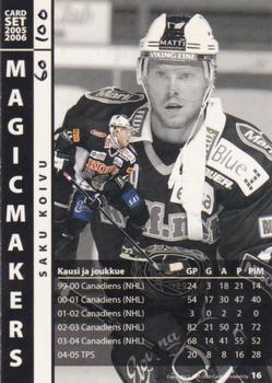 2005-06 Cardset Finland - Magicmakers Holo-Silver #16 Saku Koivu Back