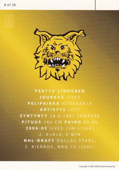 2005-06 Cardset Finland - Future Stars #8 Perttu Lindgren Back
