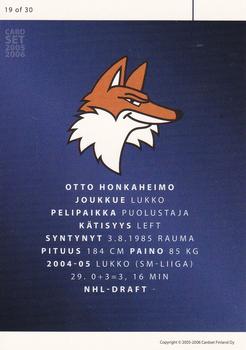 2005-06 Cardset Finland - Future Stars #19 Otto Honkaheimo Back