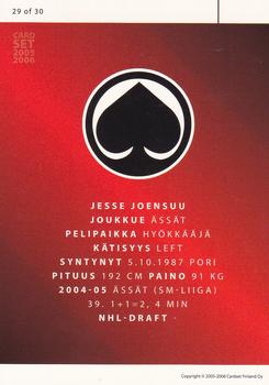 2005-06 Cardset Finland - Future Stars #29 Jesse Joensuu Back