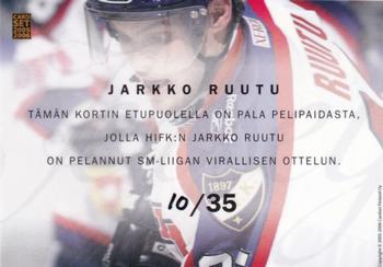 2005-06 Cardset Finland - Game-Worn Jersey #NNO Jarkko Ruutu Back