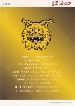 2005-06 Cardset Finland - Future Stars Holo-Red #8 Perttu Lindgren Back