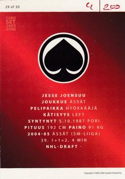 2005-06 Cardset Finland - Future Stars Holo-Red #29 Jesse Joensuu Back
