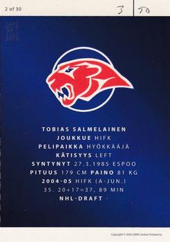 2005-06 Cardset Finland - Future Stars Holo-Silver #2 Tobias Salmelainen Back