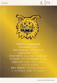 2005-06 Cardset Finland - Future Stars Holo-Silver #8 Perttu Lindgren Back
