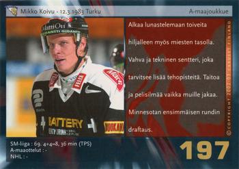 2002-03 Cardset Finland #197 Mikko Koivu Back