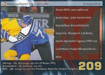 2002-03 Cardset Finland #209 Janne Laukkanen Back