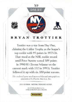 2013-14 Panini National Treasures - Dual Memorabilia Autographs #DM-BT Bryan Trottier Back