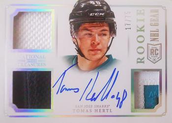 2013-14 Panini National Treasures - NHL Rookie Gear Autographs #RG-THE Tomas Hertl Front