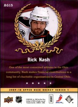 2009-10 Upper Deck - Ambassadors of the Game #AG15 Rick Nash Back