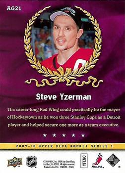2009-10 Upper Deck - Ambassadors of the Game #AG21 Steve Yzerman Back