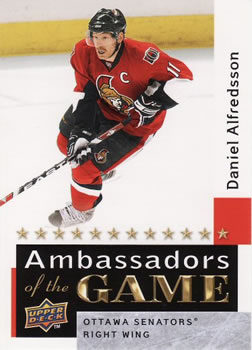 2009-10 Upper Deck - Ambassadors of the Game #AG46 Daniel Alfredsson Front