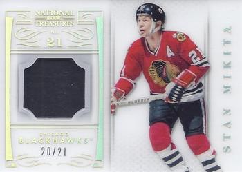 2013-14 Panini National Treasures - Numbers Patch #21 Stan Mikita Front