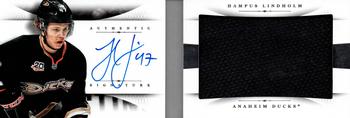 2013-14 Panini National Treasures - Rookie Jumbo Jerseys Booklet Autograph #RB-HLI Hampus Lindholm Front