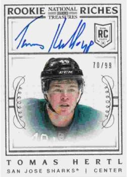2013-14 Panini National Treasures - Rookie Riches Autographs #RR-THE Tomas Hertl Front