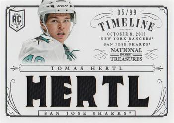 2013-14 Panini National Treasures - Rookie Timeline Jerseys #RT-THE Tomas Hertl Front