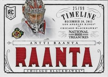 2013-14 Panini National Treasures - Rookie Timeline Jerseys #RT-ARA Antti Raanta Front