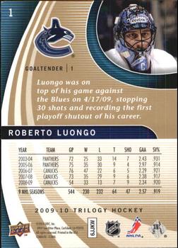 2009-10 Upper Deck Trilogy #1 Roberto Luongo Back