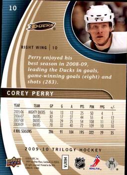 2009-10 Upper Deck Trilogy #10 Corey Perry Back