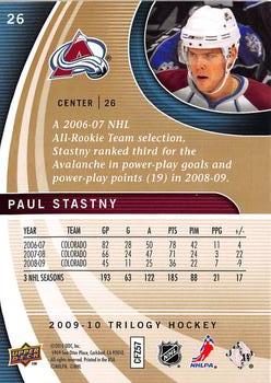 2009-10 Upper Deck Trilogy #26 Paul Stastny Back
