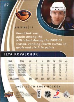 2009-10 Upper Deck Trilogy #27 Ilya Kovalchuk Back