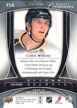 2009-10 Upper Deck Trilogy #156 Colin Wilson Back