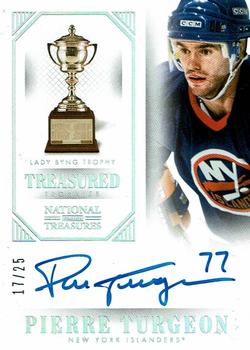 2013-14 Panini National Treasures - Treasured Trophies Autographs Lady Byng #LB-PT Pierre Turgeon Front
