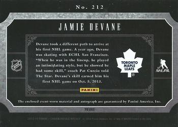 2013-14 Panini Rookie Anthology - 2013-14 Panini Crown Royale Update: Rookie Silhouette #212 Jamie Devane Back