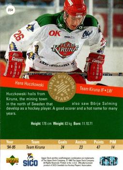 1995-96 Upper Deck Swedish Elite - First Division Stars #DS4 Hans Huczkowski Back